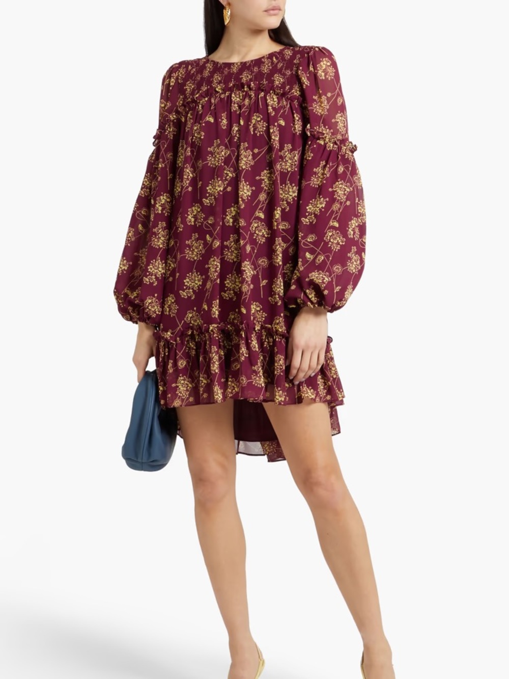 NEW Cinq à Sept Burgundy Floral Zola Dress Size 8
